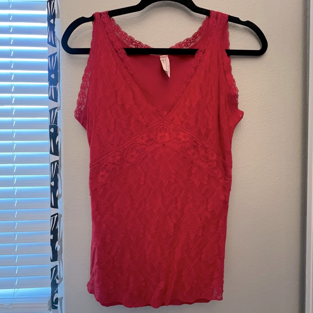Flexees Red Lace Stretch Control Cami